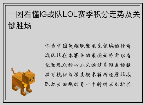 一图看懂IG战队LOL赛季积分走势及关键胜场
